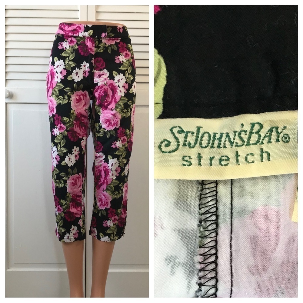 3/$25 St. John's Bay Stretch Floral Print Pants